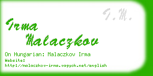 irma malaczkov business card